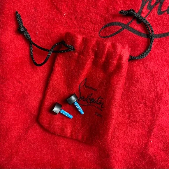 Christian Louboutin Heels Black Patent Lady Peep Toe Pumps 10.5 Red Bottoms - Picture 11 of 13